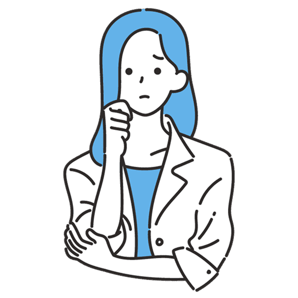 不安を言葉にできず頭を抱えている人のイラスト